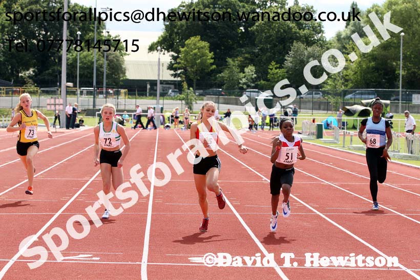 Girls under-13s 100 metres, Northern Under-13s, U-15s and 17s Championships. Photo: David T. Hewitson/Sports for All Pics